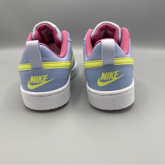 Nike Court Borough 2 Low -6.5Y Cobalt Bliss and Light Lemon Twist Women's Size 8 - Picture 8 of 14